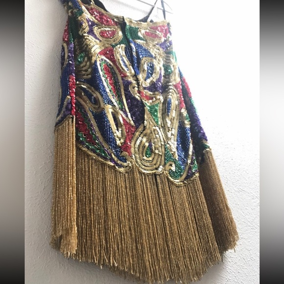 Retro Vintage Sparkly Midi Party Dress - 80s/90s Glam - Picture 6 of 10